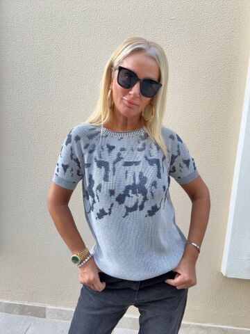 Olya Lacivert Gümüş Triko