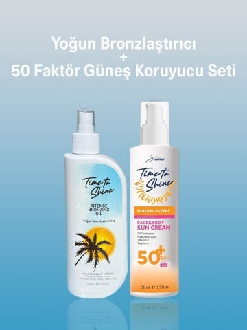 50 Spf Güneş Koruyucu Krem + Bronzlaştırıcı Yağ Seti
