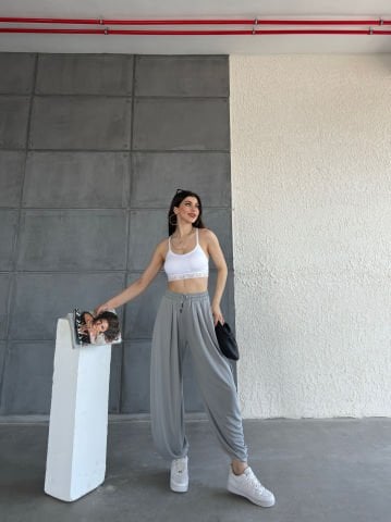 Veza Gri Şalvar Pantolon