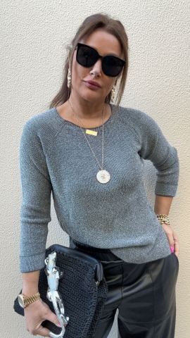 Swon Kadın Gümüş Rengi Triko