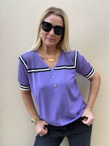 Fiyona Mor Büyük Beden Triko