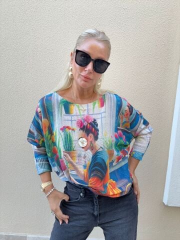 Fridanın Bahçesi İthal Simli Bej Triko