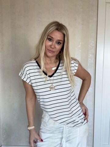 Sedy Beyaz-Siyah Çizgili Basic