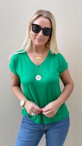 Sedy V Yaka Yeşil Basic