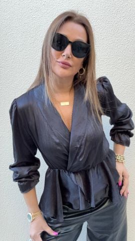 Beli Lastikli Siyah bluz