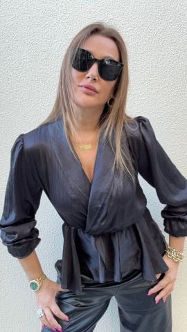 Beli Lastikli Siyah bluz