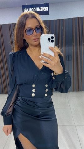 Luster Kadın Siyah Bluz