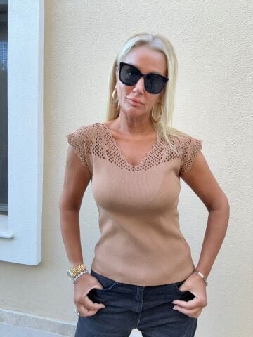 Tilda Camel Ajurlu Triko