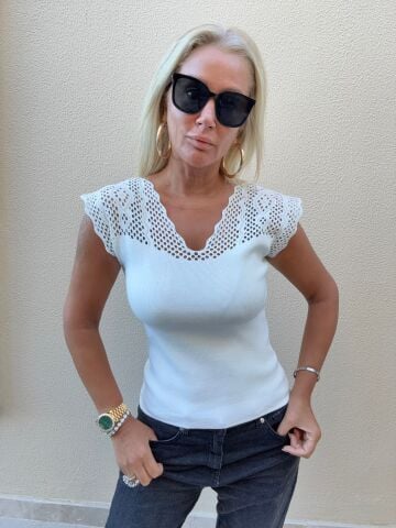 Tilda Ekru Ajurlu Triko