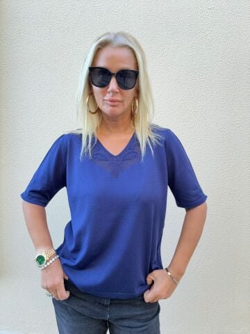 Foreo Lacivert Büyük Beden Triko