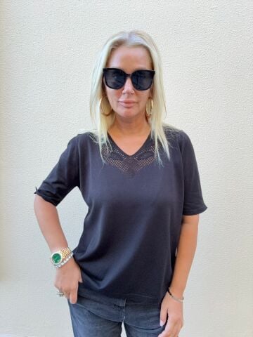 Foreo Siyah Büyük Beden Triko