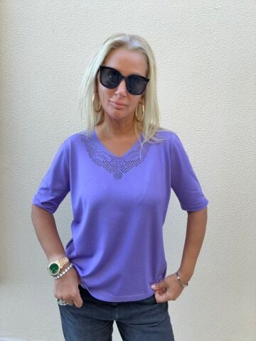 Foreo Mor Büyük Beden Triko