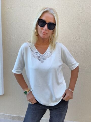 Foreo Ekru Büyük Beden Triko