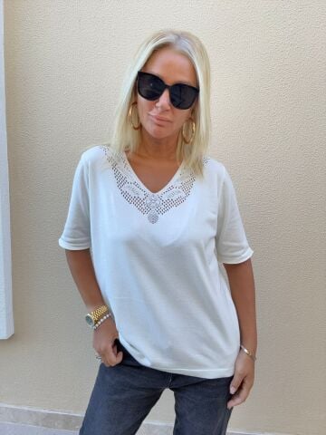 Foreo Ekru Büyük Beden Triko