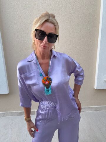 Tira Lila Saten Takım