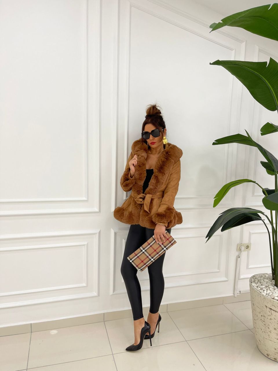 Tasarım Taba Süet Mont