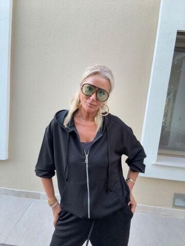 Zumba Siyah Fermuarlı Takım