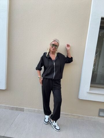 Zumba Siyah Fermuarlı Takım