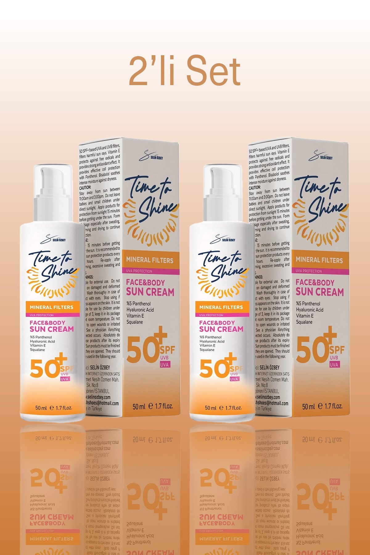 Güneş Koruyucu Leke Karşıtı 50 SPF Krem 2 li Set