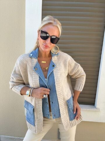 Bucky Kadın Taş Triko Hırka