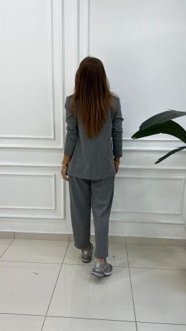 Walke Gri Çizgili Takım