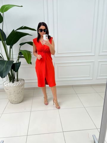 Carin Orange Elbise
