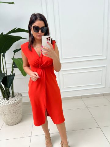 Carin Orange Elbise