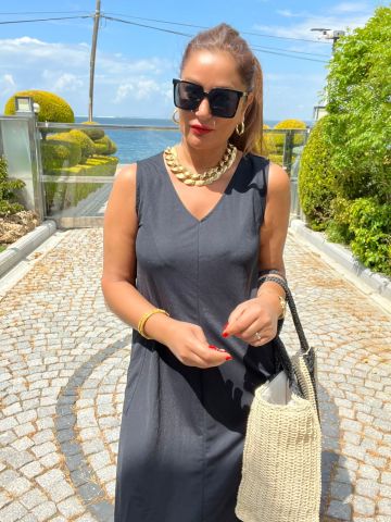 Judit Kadın Siyah Midi Elbise