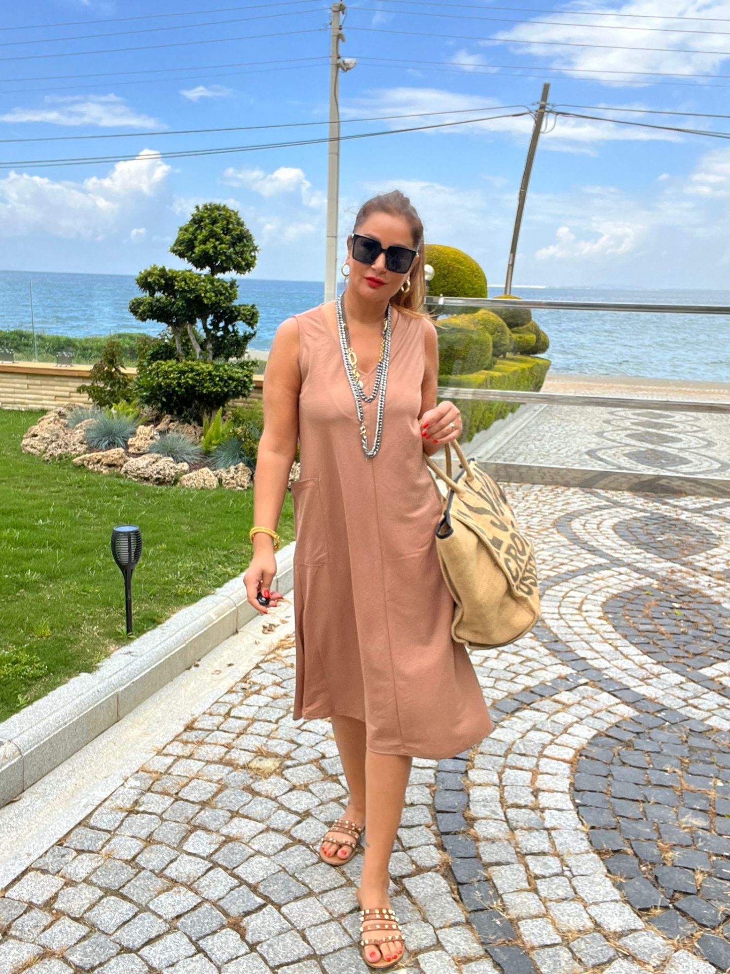 Judit Kadın Kahve Midi Elbise