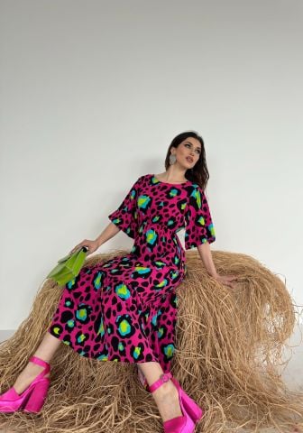 Kref Fuşya Elbise FUŞYA - S
