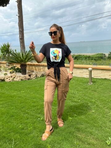 Reina Kadın Camel Pantolon