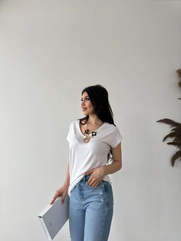 Malte Beyaz T-shirt