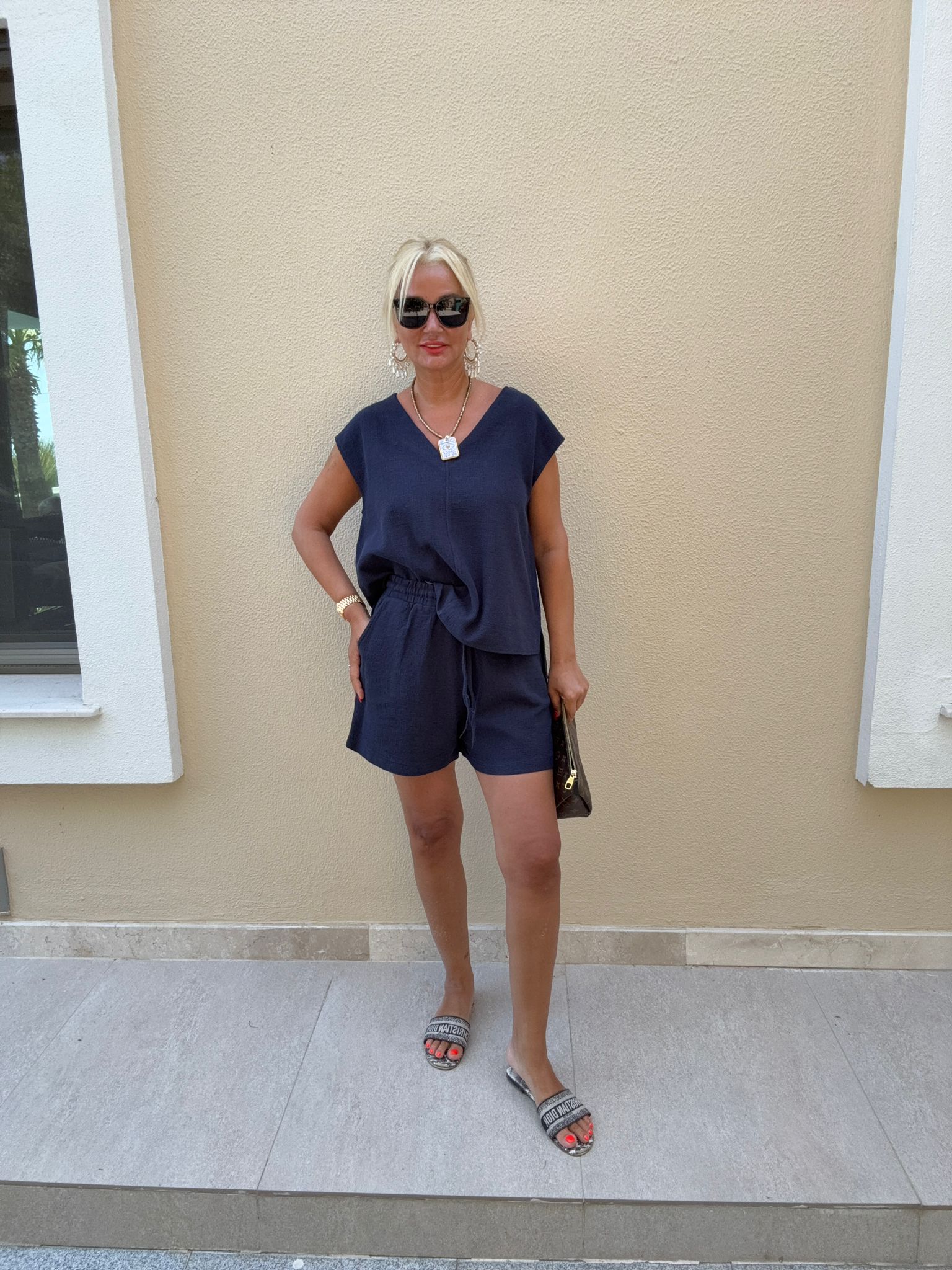Luxes Lacivert Şortlu Takım