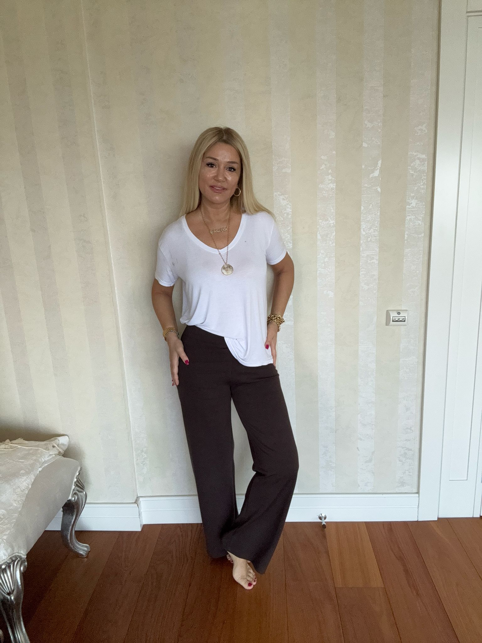 Simona İthal Kumaş Kahverengi PAntolon