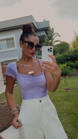 Manola Kadın Lila Bodysuit