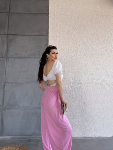 Veza Pembe Şalvar Pantolon