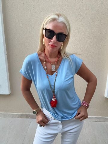 Malte Bebe Mavi T-shirt BEBE MAVİ - L