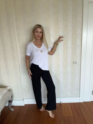 Simona İthal Kumaş Siyah Pantolon