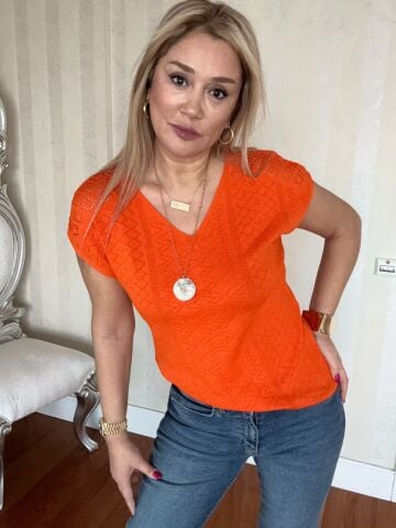 Clara Turuncu Triko