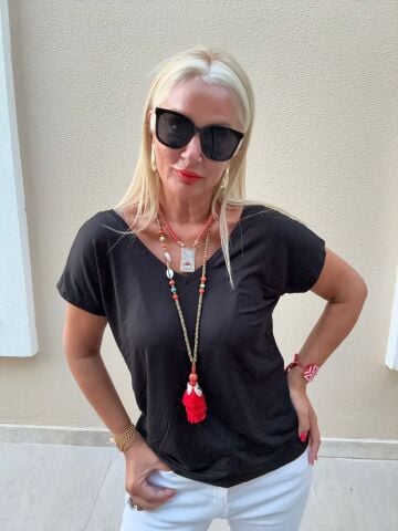 Malte Siyah T-shirt