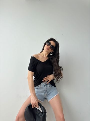 Malte Siyah T-shirt