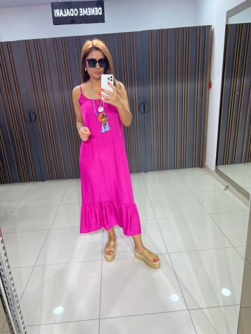 Alida Fuşya Elbise