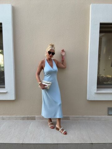 Dorf Bebe Mavi Elbise BEBE MAVİ - S