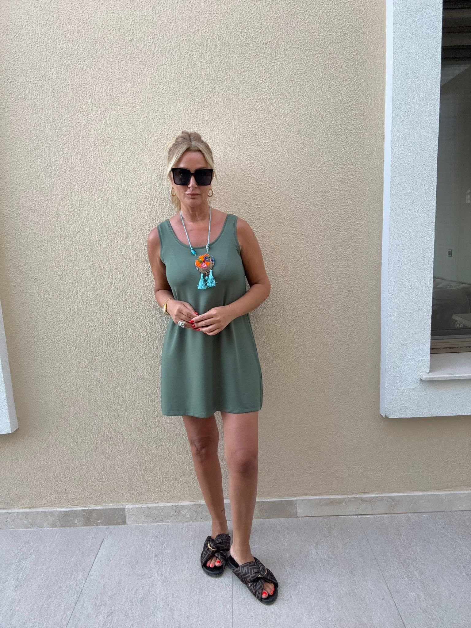 Leliva Haki Modal Elbise