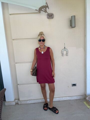 Leliva Bordo Modal Elbise