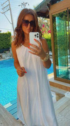 Giola Kadın Beyaz Elbise