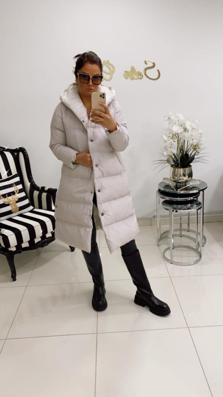 Gri Çıtçıtlı Mont