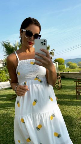 Ananas Desenli Elbise