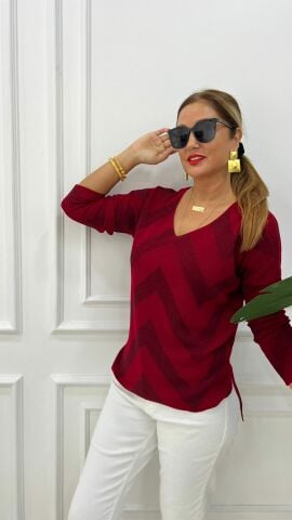 Venüs Kadın Bordo Triko