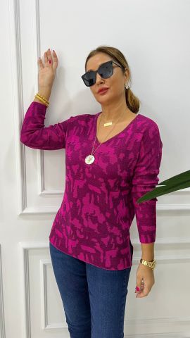Benita Kadın Fuşya Triko
